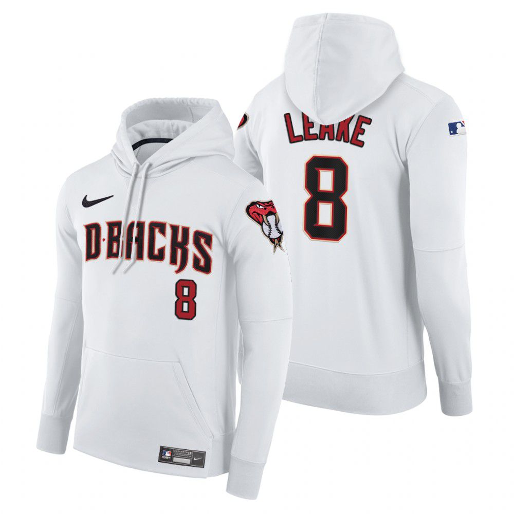 Men Arizona Diamondback #8 Leake white home hoodie 2021 MLB Nike Jerseys->arizona diamondback->MLB Jersey